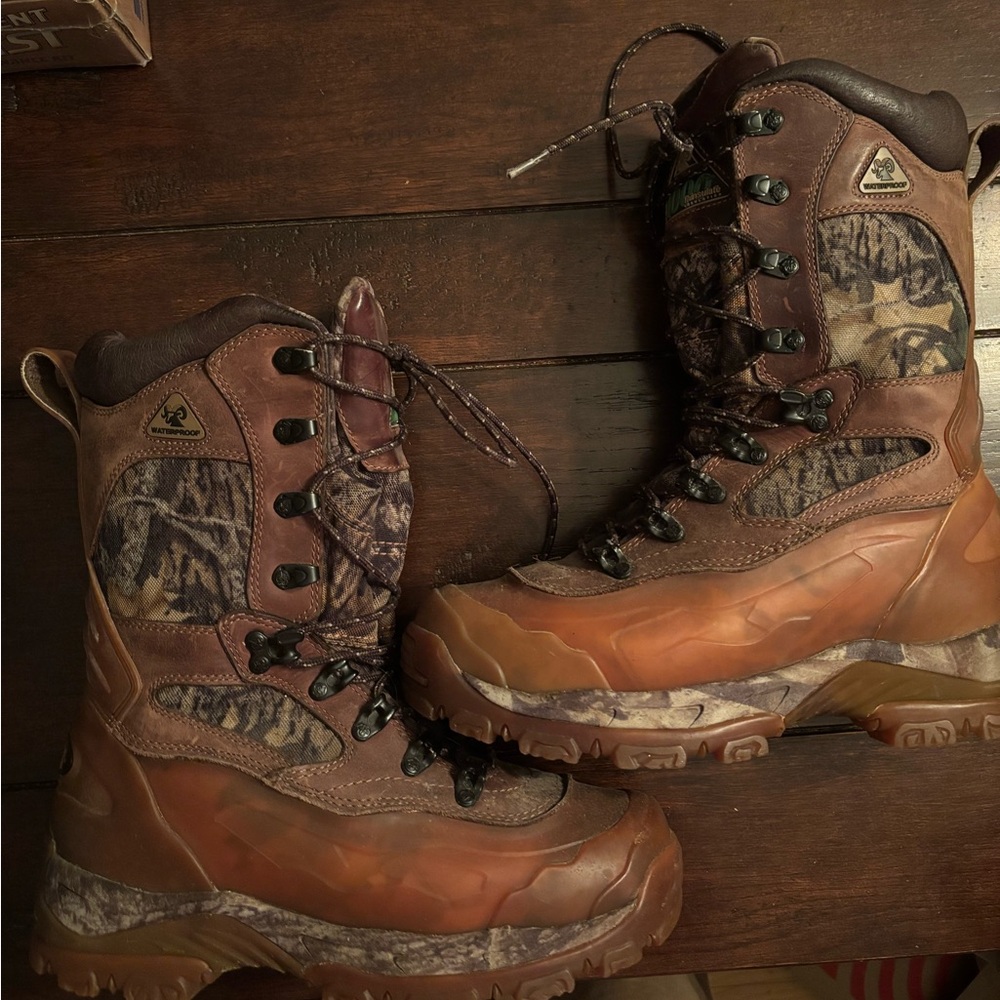 Brown and Camouflage Winter Boots